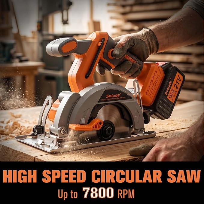 5-Inch 21V Brushless Cordless Circular Saw with 2 x 4.0Ah Lithium Batteries – Electric Cutting Circular Saw with 2 Saw Blades for Wood, Metal, Tile, Drywall, Plastic Cutting