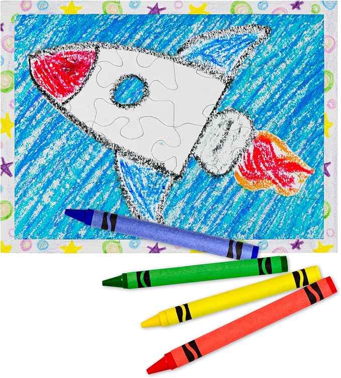 Hygloss 8 Blank Jigsaw Puzzles with Envelopes – 4 x 5.5 Inch, 16 Pieces Each – DYI Party invites, Perfect for Decorating, Kids' Activities, Arts & Crafts or Party Favors