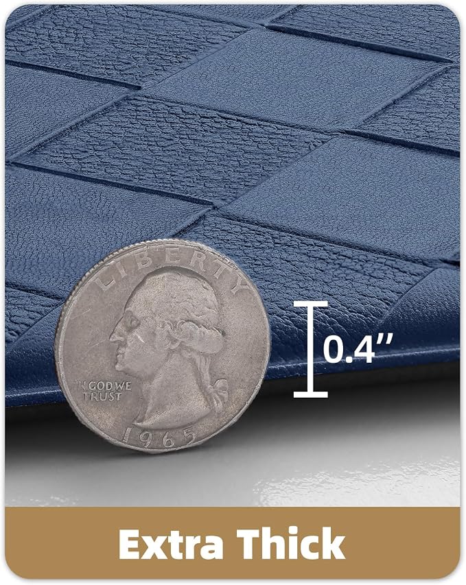 Color&Geometry Anti Fatigue Cushioned Checkered Designed Kitchen Mats Set, Easy Clean, Waterproof & Oil Proof Kitchen Floor Mat, Anti Slip Runner for Front Sink Comfort Standing,17x29+17x59,Blue