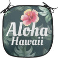 Lunarable Hawaiian Chair Cushion Pad, Monstera Leaf Exotic Flourish Greenery Watercolor Effect, Seat Padding for Kitchen & Patio with Anti-Slip Backing, 16"x16", Hunter Green Pale Yellow