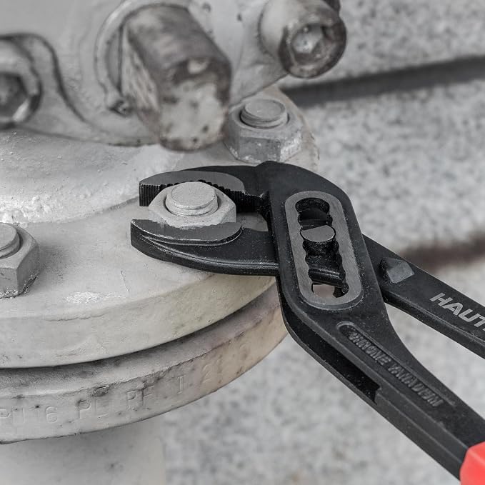 HAUTMEC 3PCS Water Pump Pliers Set, Fast Adjustable Tongue and Groove Joint Pliers Tool Set, Self-Locking Groove, CRV Steel V-Jaw & Comfort Grip, Wider Opening & 7 Positions, 7/10/12 Inch for Plumbing