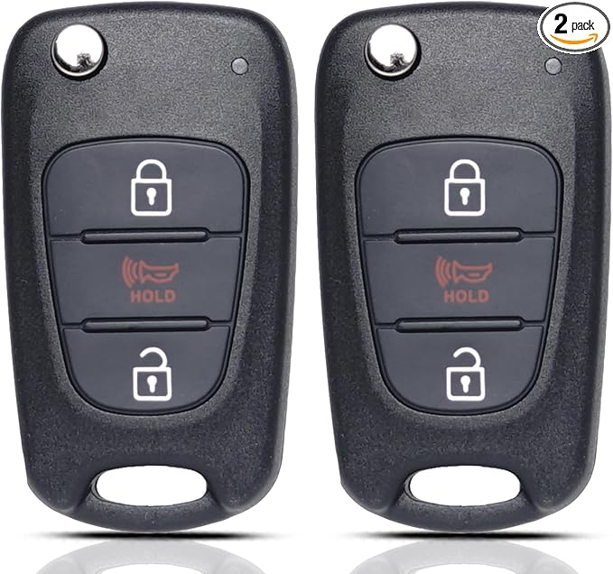 Flip Key Fob Replacement Fits for Kia Soul 2010-2013 | FCC ID:NYOSEKSAM11ATX (AM F/L) Keyless Entry Key Remote Control 95430-2K340 3 Button 315MHz (Set of 2)