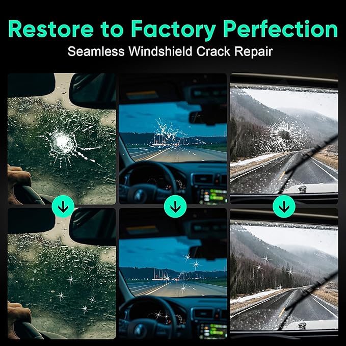 2 Pack Windshield Chip Repair Kit - 2026 Upgrade Car Windshield Crack Repair Kit, Glass Repair Liquid for Cracks and Chips, Rock Chip Repair Kit for Fix Windows, Mirrors, Glasses, All Crack Types