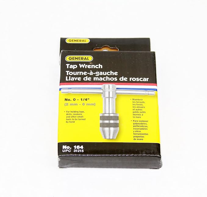 General Tools 164 Plain Tap Wrench, Capacity No. 0 to 1/4-Inch