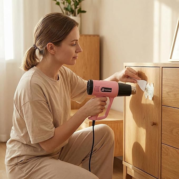 Heat Gun, Electric Power Source, for Paint Stripping, Shrink Wrapping, and DIY Projects (pink01)