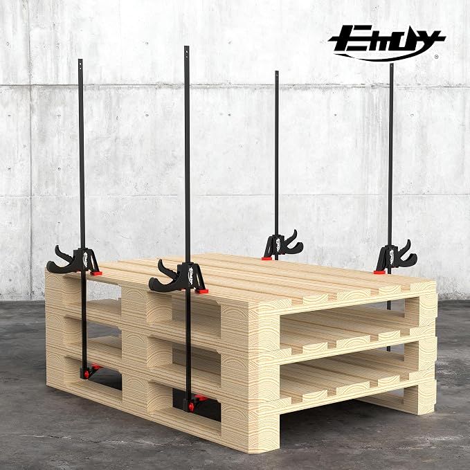 36" Bar Clamps for Woodworking 2-Pack, One-Handed Clamp/Spreader with 2.7 Inch Throat, Light-Duty Quick-Change F Clamp with 130 LBS Load Limit, Ideal for Woodworking/Carpentry/Home Improvement
