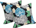LVTXIII Outdoor Throw Pillows 16x16 Inch, Set of 2 Square Decorative Pillows with Inserts for Patio Furniture, Porch Chair, Garden Sofa, Sketch Peony