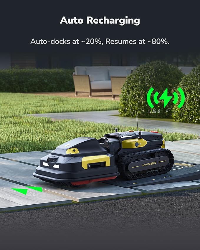 YARBO Robot Lawn Mower Pro with Modular Design for Large Yard up to 6 Acres, Perimeter Wire Free APP Control Robotic Lawnmower with 0.8"-4.0" Cutting Height, AI Vision & RTK for Navigation