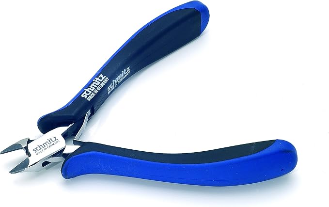 Side cutting pliers 5'' Tungsten-carbide tipped - schmitz 3432HS22 - tapered head, relieved jaws with fine bevel - ESD Dissipative - Hightech tool for professionals - Made in Germany - Solingen