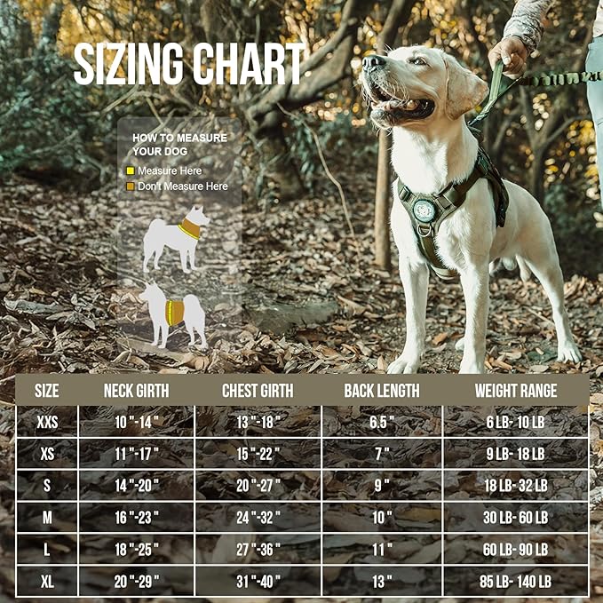 OneTigris Tactical Dog Harness with Handle No-Pull Adjustable for Small Dog | Military 1000D Pullable Nylon, Service Dog Vest with Hook & Loop Panels, Easy On & Off for Walking Hiking Training Green XXS