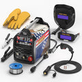ANDELI 135Amp MIG Welder 110V/220V Dual Voltage, Portable Flux Core MIG/Lift Tig/Stick 3-in-1 Multiprocess MIG Welding Machine with Synergy, LED Display Full Kit (Bonus Welding Helmet & Gloves)
