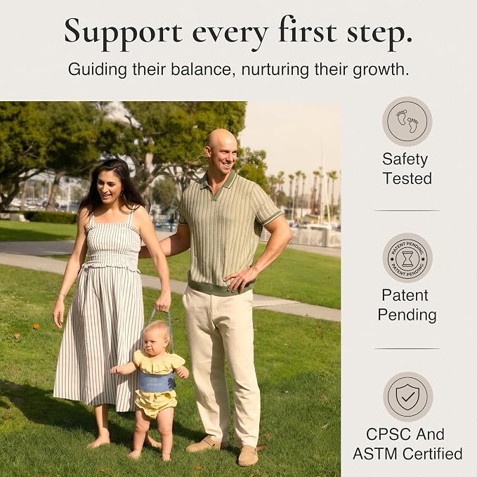 Premium Baby Walking Harness - Ergonomic Toddler Walking Assistant Vest with Height-Adjustable Padded Handles