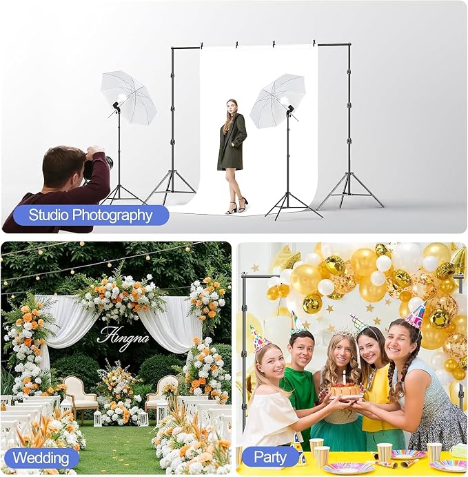 EMART Green Screen Backdrop Kit 8.5x10FT with 3Pcs 6x9ft Backdrop for Party