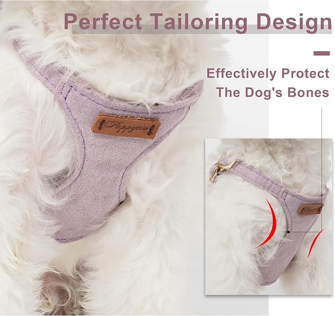 Puppytie Small Dog Harness and Leash Set, Light Purple, S (9-17.5 lbs) | Dog Harness Small Sized Dog, Dog Leash for Small Dogs, Soft and Lightweight, Puppytie Dog Harness for Daily Walks