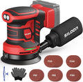 Cordless Random Orbital Sander Compatible for Mik 18V Max, 5-Inch Brushless Electric Palm Sander with 19000 RPM & Dust Collector, 6 Variable Speed, 18 Pcs Sandpaper for Sanding (No Battery)