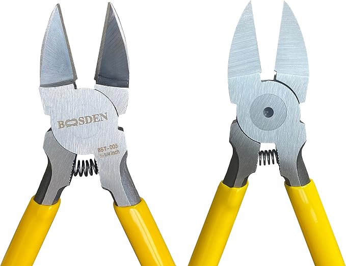 BOOSDEN 5 inch Flush Cutter, Dikes Wire Cutter for Crafting Electrical Jewelry Making, Ultra Sharp Wire Clippers