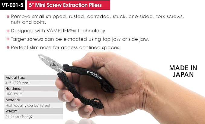 VAMPLIERS 3-PC Stripped Screw Extractor Pliers Set Made in Japan