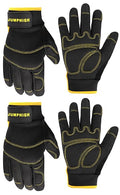 Mens Work Gloves 2 Pairs, Synthetic Leather Mechanic Gloves, Touchscreen, Multipurpose, Garden, Construction, Warehouse, Truck Driving (L)