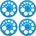 4pcs 360 Degree Protractor and Circle Maker Office School Drafting Supply Transparent Dark Blue
