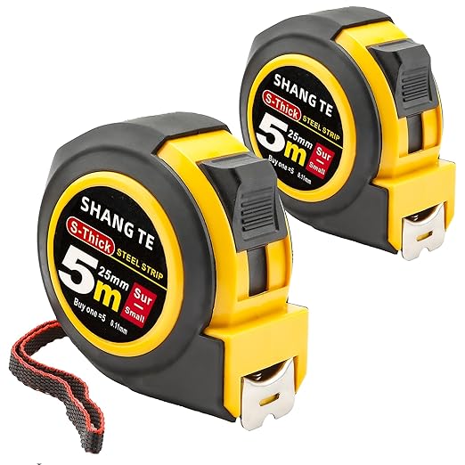 2 Packs Measuring Tape Retractable 16 ft, Steel Tape Measure, 16-Foot Basics Self-Locking Measurement Auto Lock Tape Rule Imperial/Metric Tape Measure for Body Measurements Handicraftsman