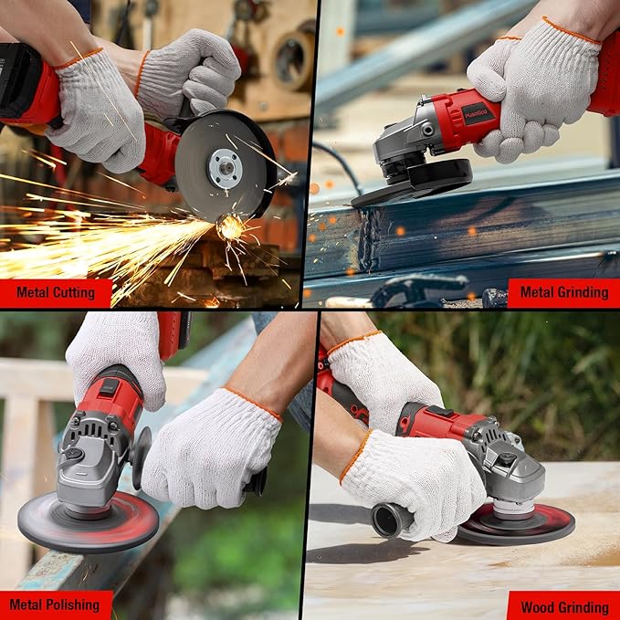 Angle Grinder Cordless for Milwaukee M18 Battery, Brushless, 4 1/2" Cordless Grinder, Variable Speed, Powerful 18V Angle Grinder Tool for Grinding Polishing Cutting (Battery Not Included)