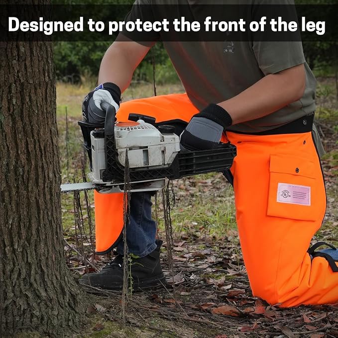 Chainsaw Chaps Apron 8-Layer Wrap for Men/Women Loggers Forest Workers Protective Chain Saw Pants Adjustable