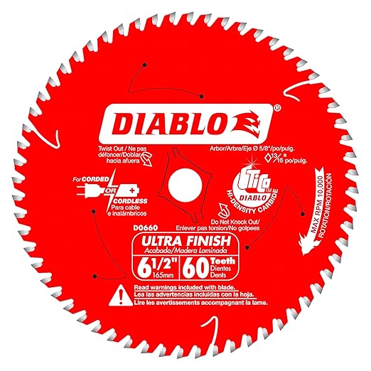 Freud D0660A Finish Circular Saw Blade, 6-1/2-In. x 60T - Quantity 10