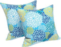 LVTXIII Outdoor/Indoor Throw Pillows, Decorative Throw Pillows with Inserts, 18"x18" Square Pillows for Bed, Couch, Sofa and Patio Furniture (Set of 2, Dahlia Blue)