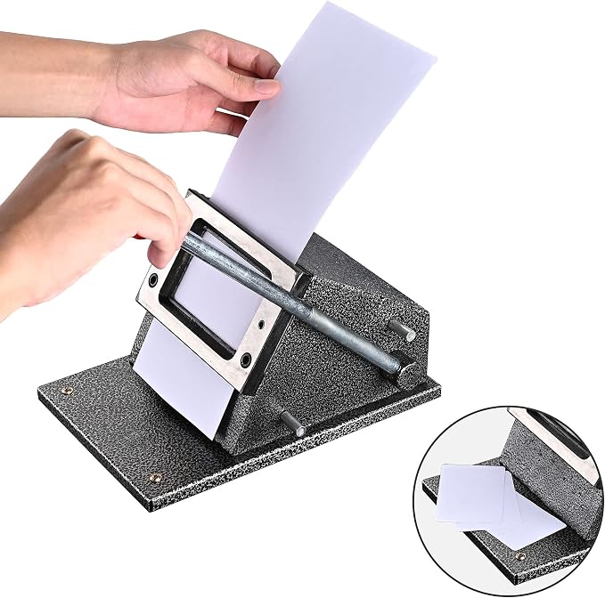 Yescom Manual ID Credit Card Corner Cutter Passport Photo Cutter Business Card Die Round Corner Cutter for Home Office Cards School Supplies Heavy Duty Punch
