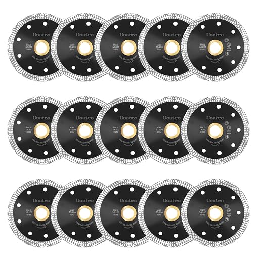 15 Pcs Diamond Saw Blade, 4.5 Inch Super Thin Tile Blade, Diamond Saw Blades for Angle Grinder, 4.5" Tile Blade for Smooth Cutting Marble Ceramics Porcelain Tiles(4.5 inch-15Pcs-Black)