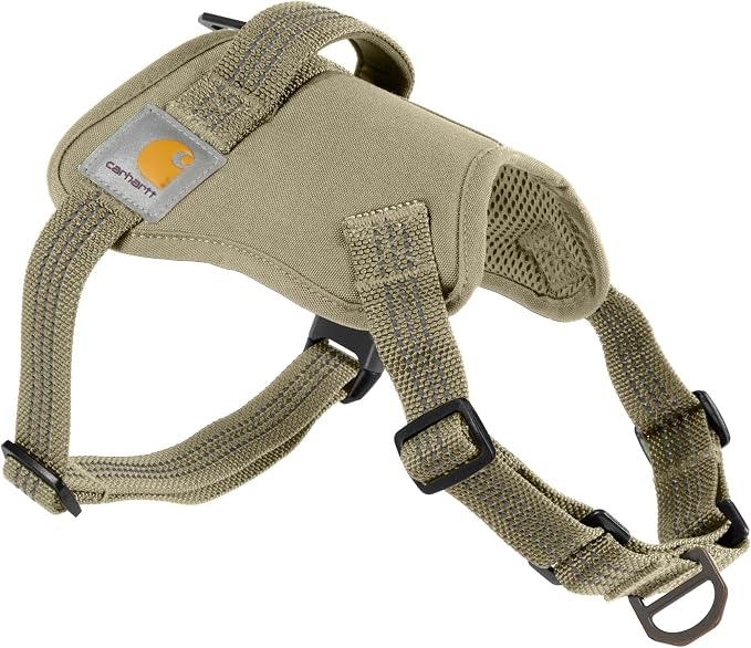 Carhartt Nylon Duck No Pull Dog Harness Faded Fatigue XL | Fully Adjustable Dog Harness with Quick Control Handle and Reflective Accents