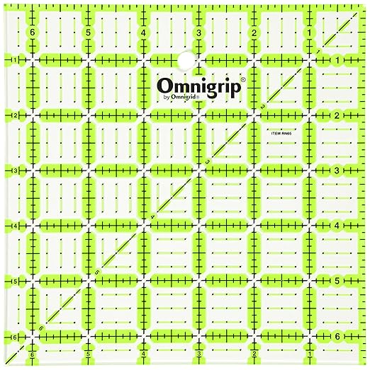 Omnigrip 6-1/2" x 6-1/2" Non-Slip Square Quilting Ruler by Omnigrid