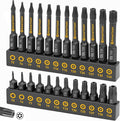 Amartisan Torx Bit Set, 24-Piece S2 Steel, 1" & 2.3" Long T5 - T40, Security, Tamper Resistant Fastener Drive Bit