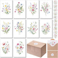 Maitys 200 Set Wildflower Blank Cards and Envelopes Bulk 4x6 Inch Blank Greeting Cards with Envelopes & Stickers 10 Elegant Designs Floral Notecards for Wedding Bridal Showers Anniversary Events