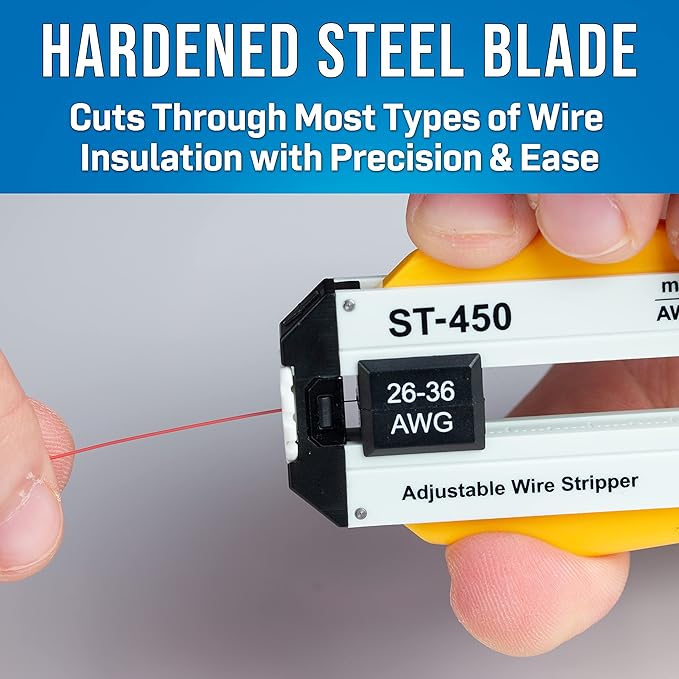 Jonard Tools ST-450 Adjustable Precision Wire Stripper, 26-36 AWG