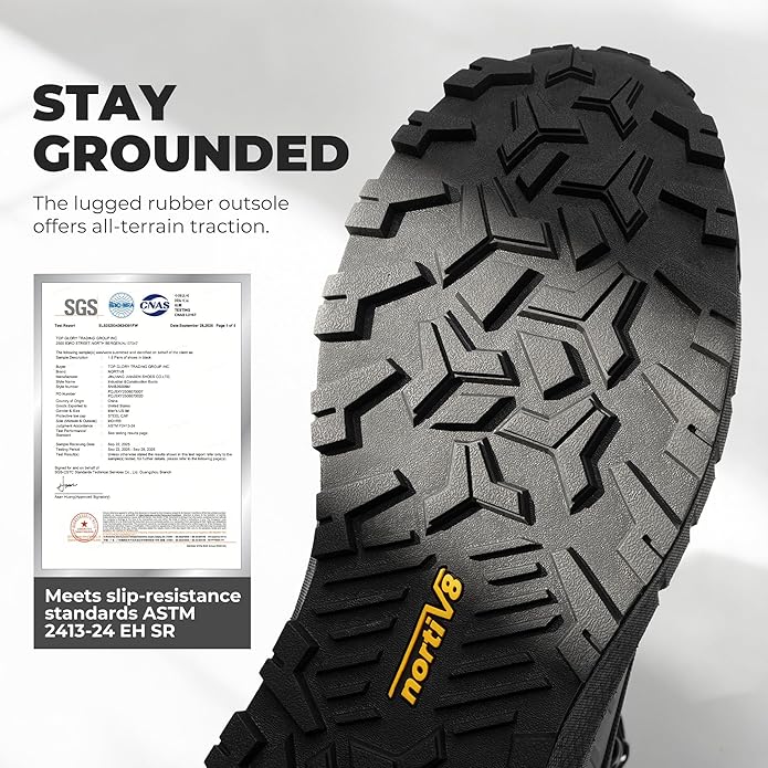 NORTIV 8 Composite Toe Boots for Men ASTM F2413-24 Safety Work Boots Lightweight Anti-Fatigue Non-Slip with Zipper for Warehouse Construction, Terrascope-nano