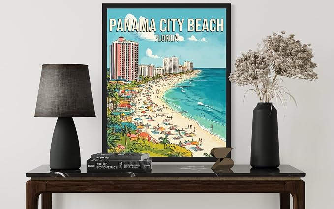 Panama City Beach Florida Unframed Wall Art Print Poster, US Vintage Retro Beach Scenery Posters Prints for Restroom Home Picture Painting Artwork Gallery 219 (Panama City Beach Florida, 24"L x 18"W, Unframed)
