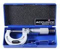 Accusize Industrial Tools Outside Micrometer, 0-25mm, EG00-0025 | 0-25mm, Ultra-Precision, Carbide Tipped, M-Type, Resolution 0.01mm, Ratchet Friction Thimble, Solid Storage Case