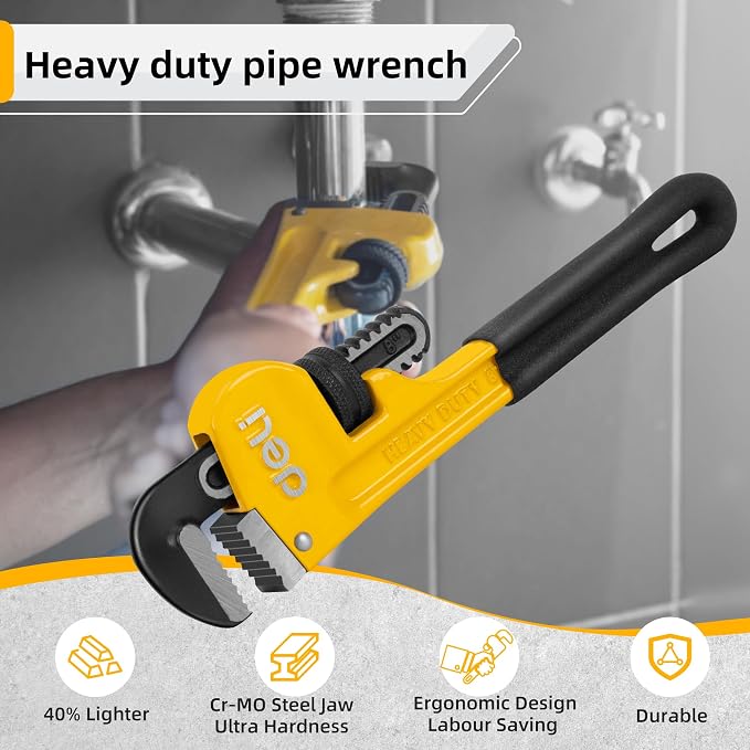 deli Pipe Wrench 24-inch, Heavy Duty Straight Adjustable Wrench, Professional Plumbing wrench tools, for Pipe, Home, Vehicle repair