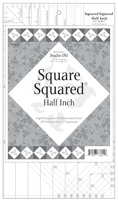 Square Squared Half Inch Ruler (9 1/2" by 16") ~from Studio 180 Designs