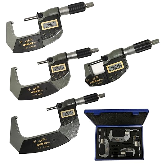 iGAGING 0-4"/0-100mm Friction and Ratchet Twin Force Movement Digital Micrometer, IP65 Rate, 35-065-U44