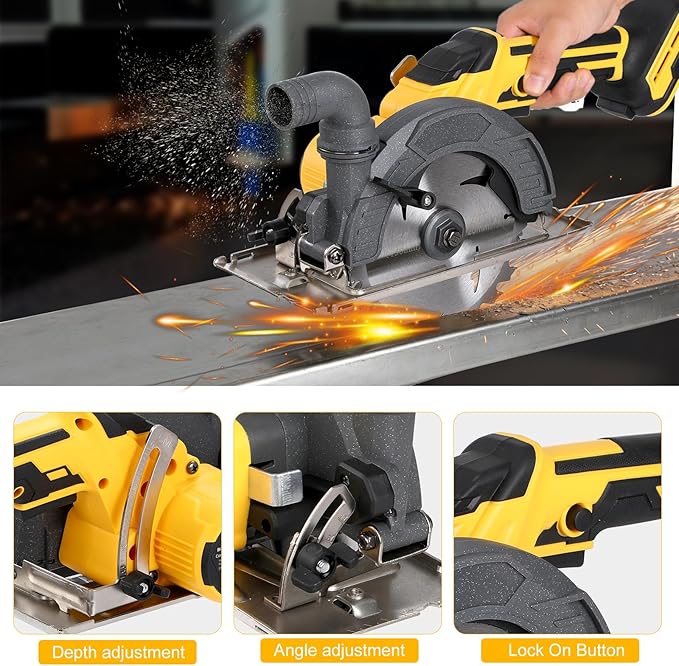 6" Brushless Cordless Circular Saw Compatible with Dewalt 20V Battery (Not Included) - 6900 RPM, Compact & Lightweight- Small Circular Saw for Wood, Soft Metal, Plastic, Tile