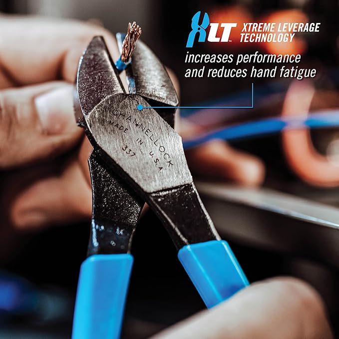 Channellock Diagonal Cutting Plier 337 - Precision Sidecutters, Wirecutters - 7 in