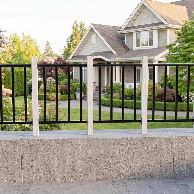 Metty Metal 2Ft W x 36in H Level Deck Railing Kit, Textured Black AAMA2604 Powder Coat, IBC Certified Guard Rail for Deck Porch Balcony Patio Outdoor