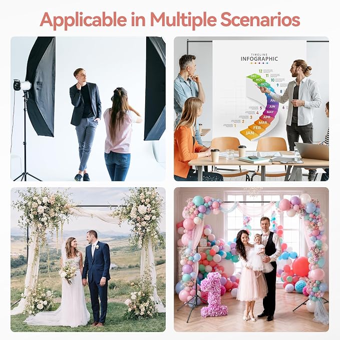 7x10 FT Backdrop Stand Kit with 6.5 x 10FT Black, White Background