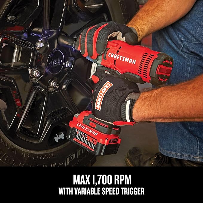 CRAFTSMAN V20 Cordless Impact Wrench, 1/2 inch, Bare Tool Only (CMCF900B)