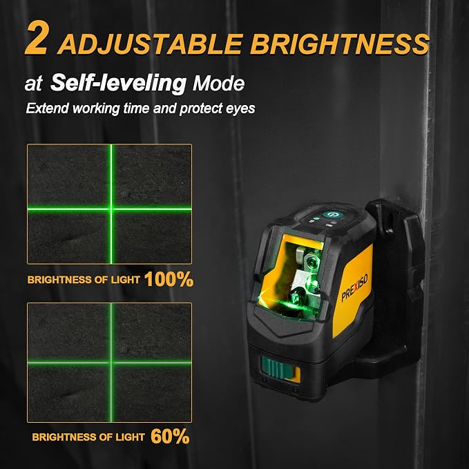 Prexiso Laser Level with Tripod, IP54 Professional 150 Wide Angle - 100Ft Cross Laser Line Tool for Construction, Ceiling Alignment, Floor Tile