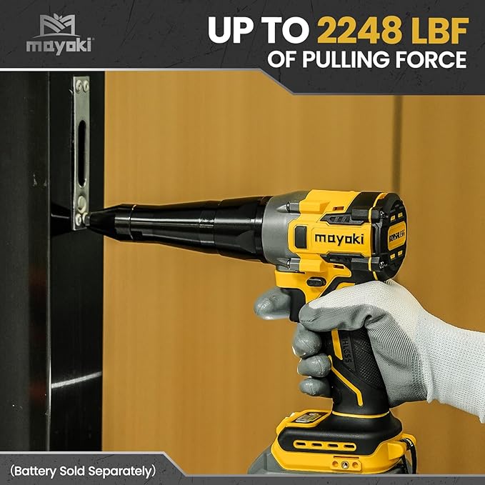 Mayoki Cordless Rivet Gun Compatible with 20V 60V MAX Battery (Tool Only), 2248Lbf Electric Brushless Blind Riveter Tool, Pop Rivet Tool, Heavy Duty Automatic Riveter for 1/8", 5/32", 3/16" Rivets