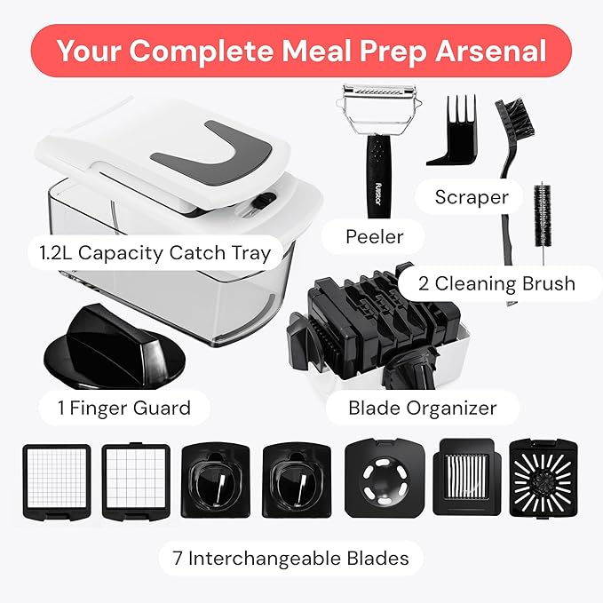 Fullstar The Original Pro Chopper - Vegetable Chopper and Spiralizer, Food Chopper with Container, Fruit Slicer, Kitchen Gadgets & Gifts, Home Essentials (9 in 1, Silver)