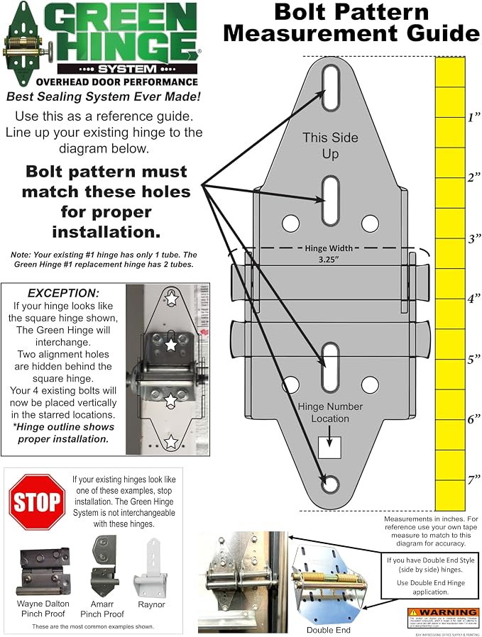 Energy Saving Garage Door Hinge - 4 Panel Doors Up to 12', MFG# R4416-40